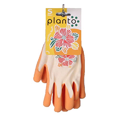 planto Gartenhandschuhe Sensitive Touch Latex Arbeitshandschuhe, Gr. 8 (S) gelb, sitzen wie eine zweite Haut, leicht, angenehm, wasserdichte Latexbeschichtung an der Innenfläche (3 Paar) von planto