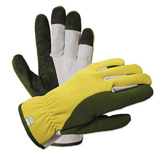 planto Leder-Gartenhandschuhe Flex, Gr. 8, Profi Arbeitshandschuhe aus bestem Rindsleder, Thornproof Gloves (5 Paar) von planto