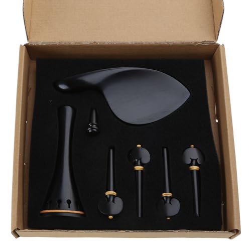 planuuik 1set Violin Kit Zubehör 4/4 Ebony Violin Saitenhalter Peg Kinnhalter Fine Tuner von planuuik