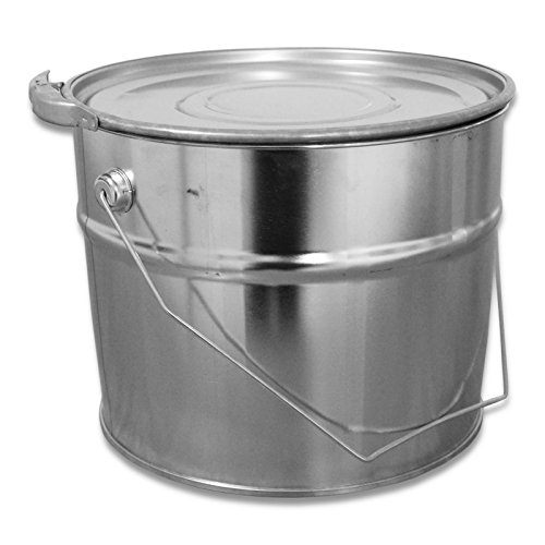 6 Liter Weißblecheimer Hobbock inkl. Deckel mit Spannring | Stabiler Metalltragegriff | Luft und Flüssigkeitsdicht | Robust und Stapelbar | Gefahrgut Tauglich (6 Liter) von Teilemagnet