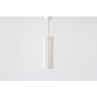 Pendelleuchte Aus Gips | Weiße Zylinder Kronleuchter Minimale Moderne von plasterstudiolt