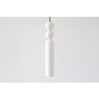 Pendelleuchte Aus Gips | Weiße Zylinder Moderne Minimale Weißen Zylinder-Lüster von plasterstudiolt