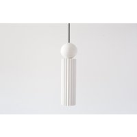 Pendelleuchte Aus Gips | Zylinder Weiße Moderne von plasterstudiolt