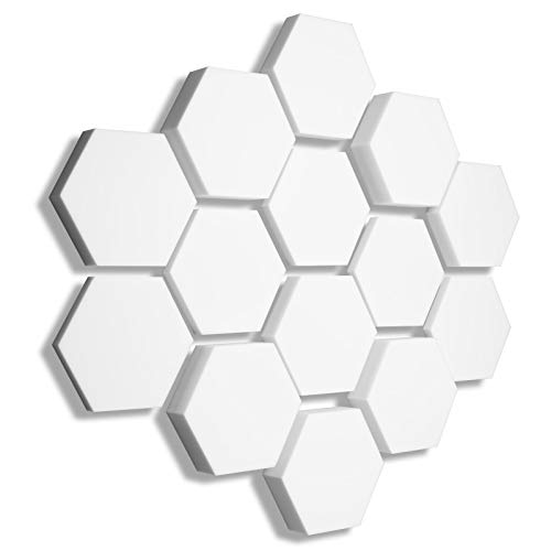3D Absorber aus Basotect B WEISS - 14 x Absorber Akustik Schallabsorption Breitbandabsorber Set #09 von platino24