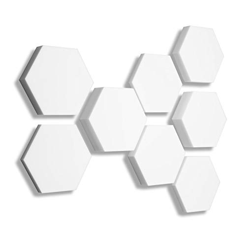 platino24 3D Absorber aus Basotect B WEISS, 8x Akustik Schallabsorption Breitbandabsorber Set #13, zur Verbesserung der Raumakustik von platino24