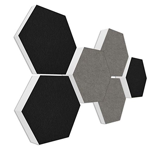 platino24 Schallabsorber COLORE aus Basotec G+ I Akustikpaneele mit Akustikfilz I 3D Wand-Paneele mit 6 Waben in Schwarz + Granitgrau I Akustikplatten zur Schalldämmung in Büro, Studio & Wohnung platino24 Schallabsorber COLORE aus Basotec G+ I Akustikpaneele mit Akustikfilz I 3D Wand-Paneele mit 6 Waben in Schwarz + Granitgrau I Akustikplatten zur Schalldämmung in Büro, Studio & Wohnung von platino24