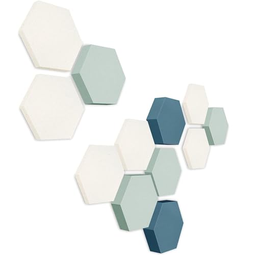 platino24 Akustikpaneele 12 Elemente Edition LOFT 3D I Ø 300mm Akustikplatten Schalldämmung Wand & Decke I Akustikschaum Schall-Absorber aus Basotect 30-70mm mit farbiger Akustikbeschichtung von platino24