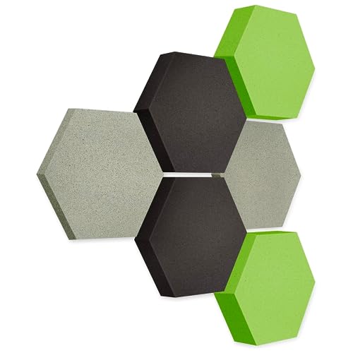 platino24 Akustikpaneele 6 Elemente Edition LOFT 3D I Ø 300mm Akustikplatten Schalldämmung Wand & Decke I Akustikschaum Schall-Absorber aus Basotect 30-70mm mit farbiger Akustikbeschichtung von platino24