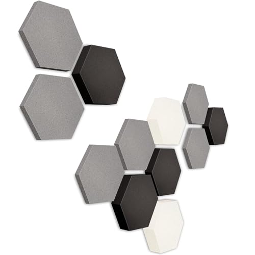 platino24 Akustikpaneele 12 Elemente Edition LOFT 3D I Ø 300mm Akustikplatten Schalldämmung Wand & Decke I Akustikschaum Schall-Absorber aus Basotect 30-70mm mit farbiger Akustikbeschichtung von platino24