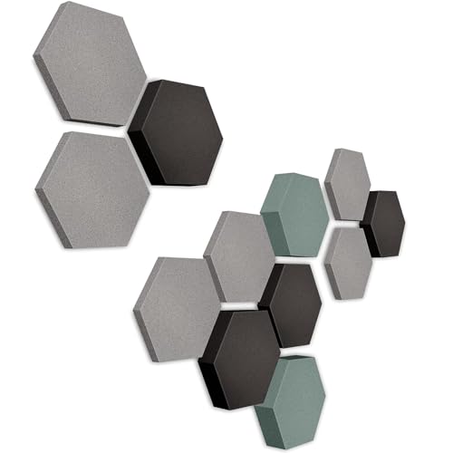 platino24 Akustikpaneele 12 Elemente Edition LOFT 3D I Ø 300mm Akustikplatten Schalldämmung Wand & Decke I Akustikschaum Schall-Absorber aus Basotect 30-70mm mit farbiger Akustikbeschichtung von platino24