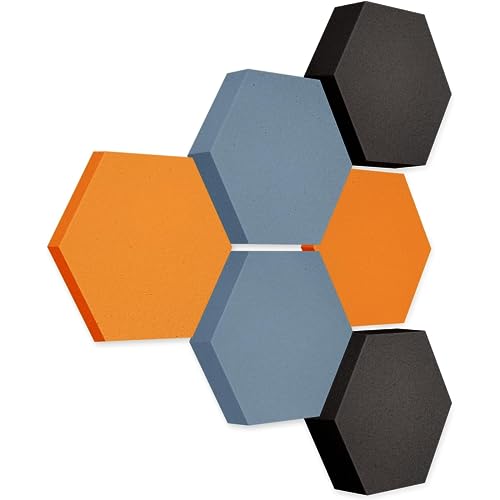 platino24 Akustikpaneele 6 Elemente Edition LOFT 3D I Ø 300mm Akustikplatten Schalldämmung Wand & Decke I Akustikschaum Schall-Absorber aus Basotect 30-70mm mit farbiger Akustikbeschichtung von platino24