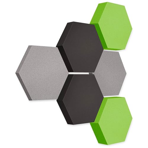 platino24 Akustikpaneele 6 Elemente Edition LOFT 3D I Ø 300mm Akustikplatten Schalldämmung Wand & Decke I Akustikschaum Schall-Absorber aus Basotect 30-70mm mit farbiger Akustikbeschichtung von platino24