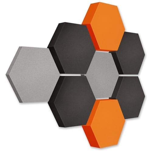 platino24 Akustikpaneele 8 Elemente Edition LOFT 3D I Ø 300mm Akustikplatten Schalldämmung Wand & Decke I Akustikschaum Schall-Absorber aus Basotect 30-70mm mit farbiger Akustikbeschichtung von platino24