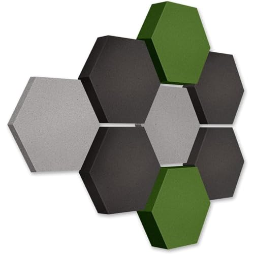 platino24 Akustikpaneele 8 Elemente Edition LOFT 3D I Ø 300mm Akustikplatten Schalldämmung Wand & Decke I Akustikschaum Schall-Absorber aus Basotect 30-70mm mit farbiger Akustikbeschichtung von platino24