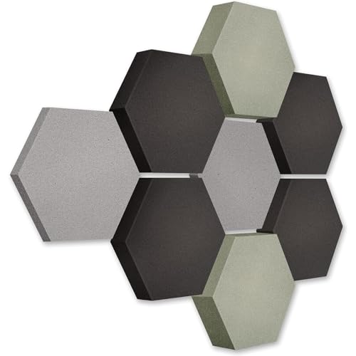 platino24 Akustikpaneele 8 Elemente Edition LOFT 3D I Ø 300mm Akustikplatten Schalldämmung Wand & Decke I Akustikschaum Schall-Absorber aus Basotect 30-70mm mit farbiger Akustikbeschichtung von platino24