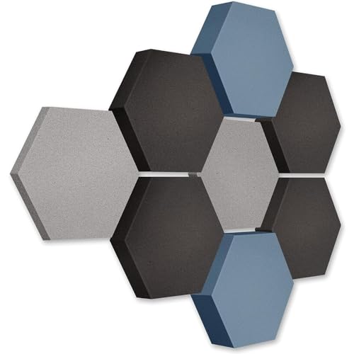 platino24 Akustikpaneele 8 Elemente Edition LOFT 3D I Ø 300mm Akustikplatten Schalldämmung Wand & Decke I Akustikschaum Schall-Absorber aus Basotect 30-70mm mit farbiger Akustikbeschichtung von platino24