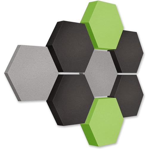 platino24 Akustikpaneele 8 Elemente Edition LOFT 3D I Ø 300mm Akustikplatten Schalldämmung Wand & Decke I Akustikschaum Schall-Absorber aus Basotect 30-70mm mit farbiger Akustikbeschichtung von platino24