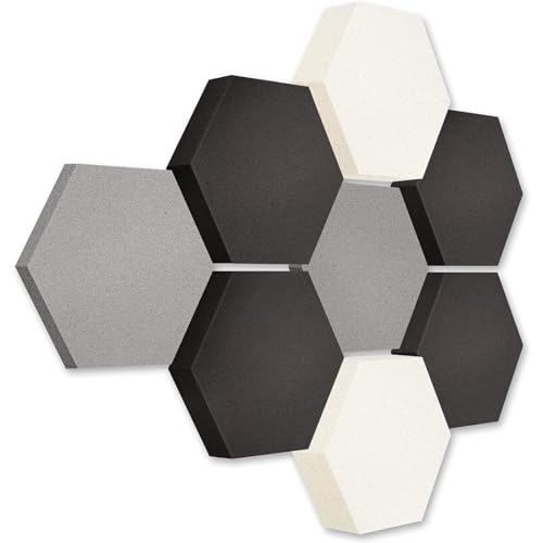 platino24 Akustikpaneele 8 Elemente Edition LOFT 3D I Ø 300mm Akustikplatten Schalldämmung Wand & Decke I Akustikschaum Schall-Absorber aus Basotect 30-70mm mit farbiger Akustikbeschichtung von platino24
