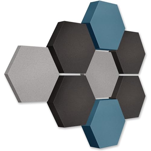 platino24 Akustikpaneele 8 Elemente Edition LOFT 3D I Ø 300mm Akustikplatten Schalldämmung Wand & Decke I Akustikschaum Schall-Absorber aus Basotect 30-70mm mit farbiger Akustikbeschichtung von platino24