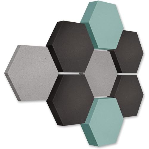 platino24 Akustikpaneele 8 Elemente Edition LOFT 3D I Ø 300mm Akustikplatten Schalldämmung Wand & Decke I Akustikschaum Schall-Absorber aus Basotect 30-70mm mit farbiger Akustikbeschichtung von platino24