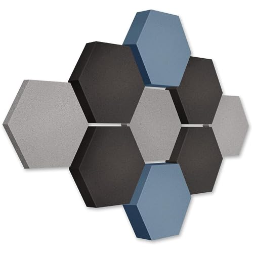 platino24 Akustikpaneele 9 Elemente Edition LOFT 3D I Ø 300mm Akustikplatten Schalldämmung Wand & Decke I Akustikschaum Schall-Absorber aus Basotect 30-70mm mit farbiger Akustikbeschichtung von platino24