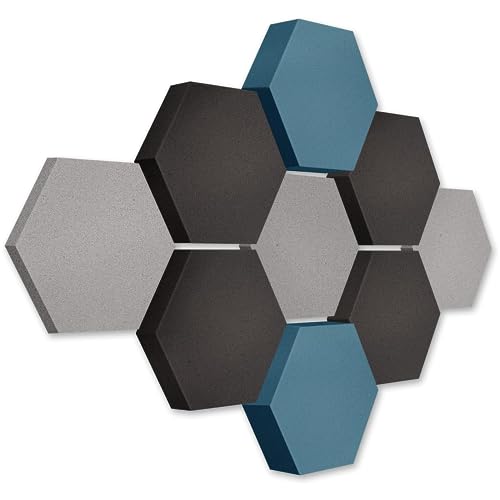 platino24 Akustikpaneele 9 Elemente Edition LOFT 3D I Ø 300mm Akustikplatten Schalldämmung Wand & Decke I Akustikschaum Schall-Absorber aus Basotect 30-70mm mit farbiger Akustikbeschichtung von platino24