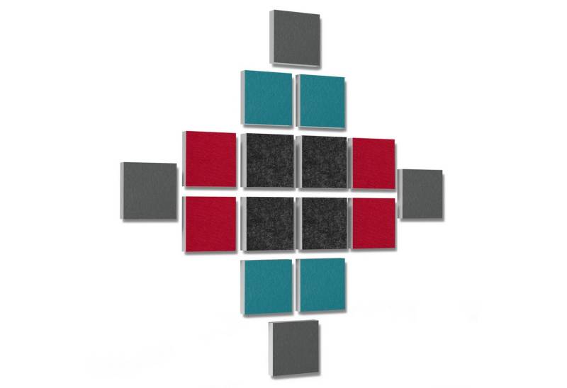 platino24 Akustikplatte 16 Elemente 3D-Set Colore Quadrat 27,5 x 27,5 cm Multicolore platino24 Akustikplatte 16 Elemente 3D-Set Colore Quadrat 27,5 x 27,5 cm Multicolore von platino24