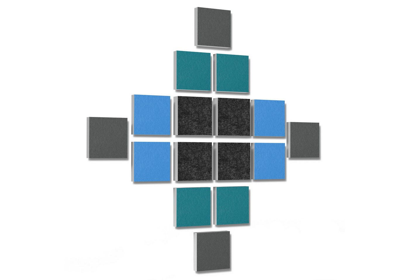 platino24 Akustikplatte 16 Elemente 3D-Set Colore Quadrat 27,5 x 27,5 cm Multicolore platino24 Akustikplatte 16 Elemente 3D-Set Colore Quadrat 27,5 x 27,5 cm Multicolore von platino24