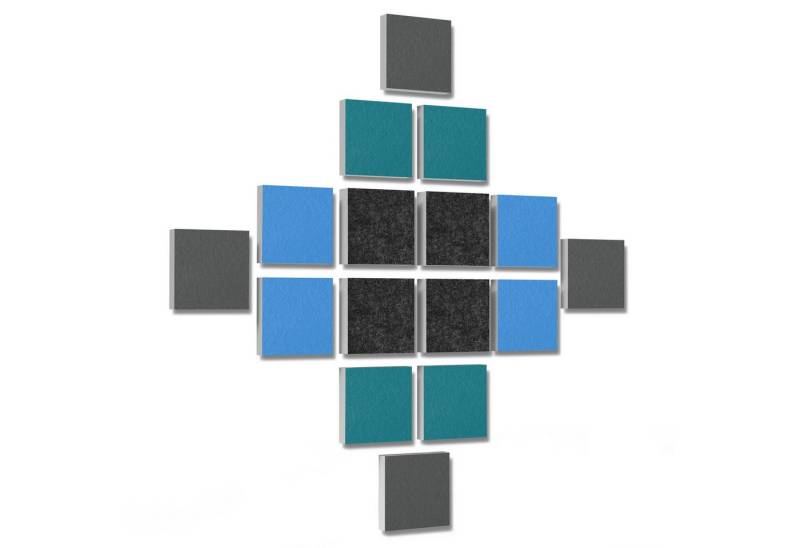 platino24 Akustikplatte 16 Elemente 3D-Set Colore Quadrat 27,5 x 27,5 cm Multicolore platino24 Akustikplatte 16 Elemente 3D-Set Colore Quadrat 27,5 x 27,5 cm Multicolore von platino24