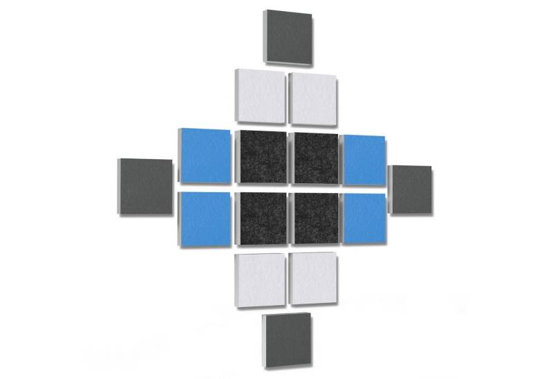 platino24 Akustikplatte 16 Elemente 3D-Set Colore Quadrat 27,5 x 27,5 cm Multicolore platino24 Akustikplatte 16 Elemente 3D-Set Colore Quadrat 27,5 x 27,5 cm Multicolore von platino24