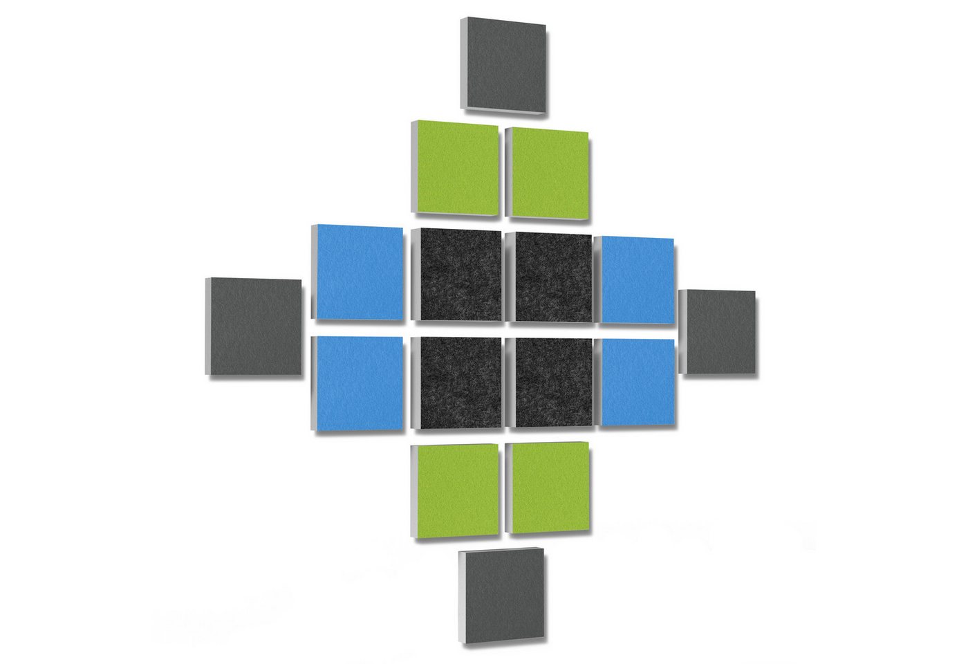 platino24 Akustikplatte 16 Elemente 3D-Set Colore Quadrat 27,5 x 27,5 cm Multicolore platino24 Akustikplatte 16 Elemente 3D-Set Colore Quadrat 27,5 x 27,5 cm Multicolore von platino24