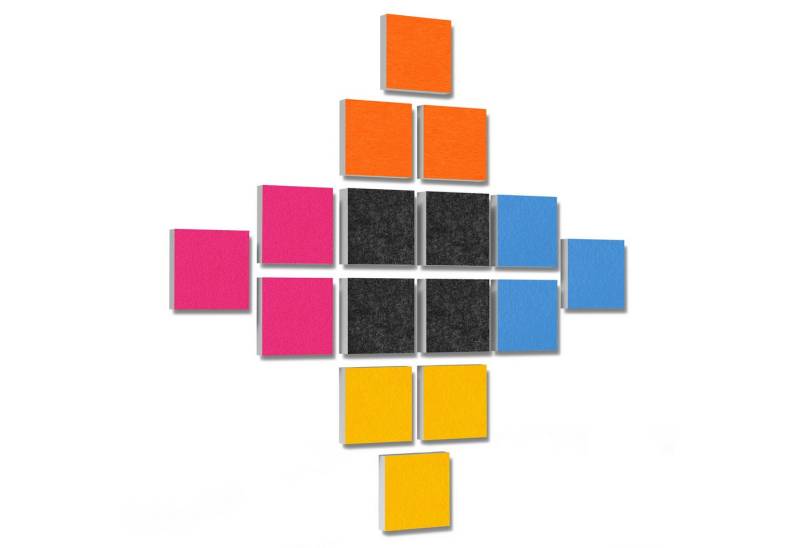 platino24 Akustikplatte 16 Elemente 3D-Set Colore Quadrat 27,5 x 27,5 cm Multicolore platino24 Akustikplatte 16 Elemente 3D-Set Colore Quadrat 27,5 x 27,5 cm Multicolore von platino24