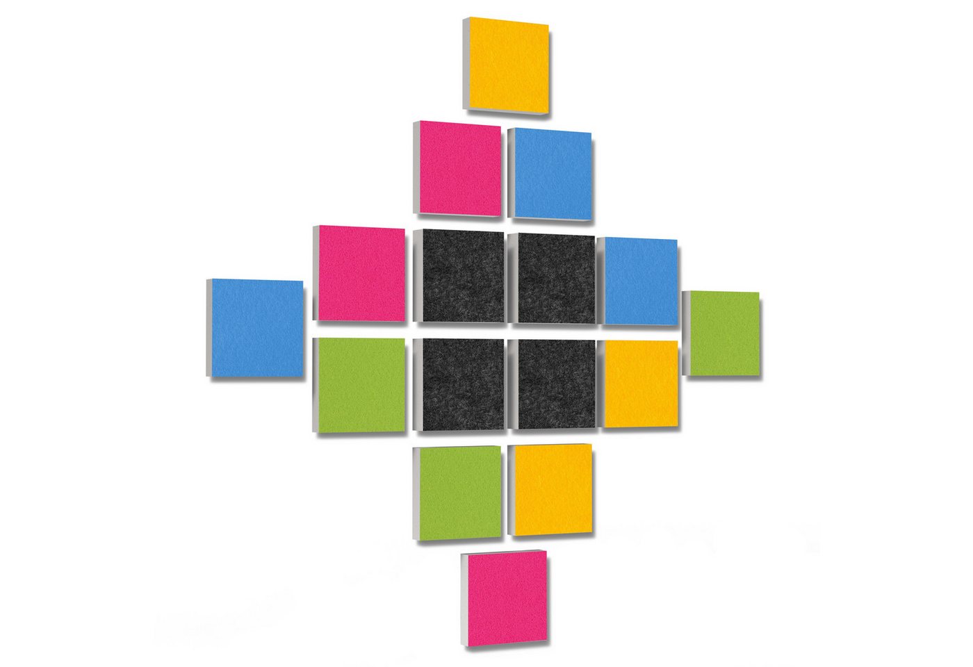 platino24 Akustikplatte 16 Elemente 3D-Set Colore Quadrat 27,5 x 27,5 cm Multicolore platino24 Akustikplatte 16 Elemente 3D-Set Colore Quadrat 27,5 x 27,5 cm Multicolore von platino24