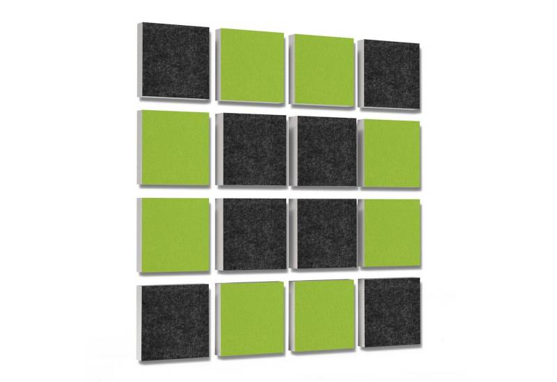 platino24 Akustikplatte 16 Elemente 3D-Set Colore Quadrat 27,5 x 27,5 cm Multicolore von platino24