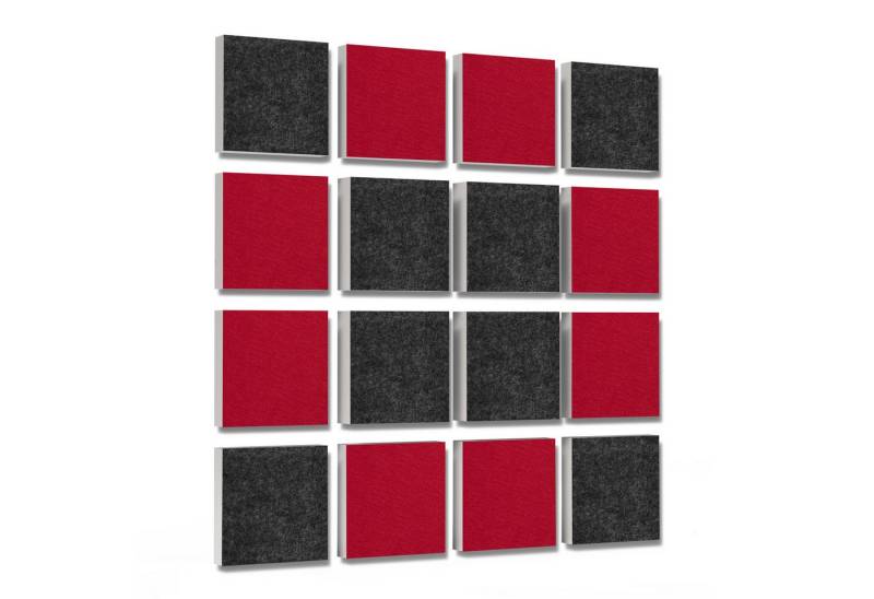 platino24 Akustikplatte 16 Elemente 3D-Set Colore Quadrat 27,5 x 27,5 cm Multicolore von platino24