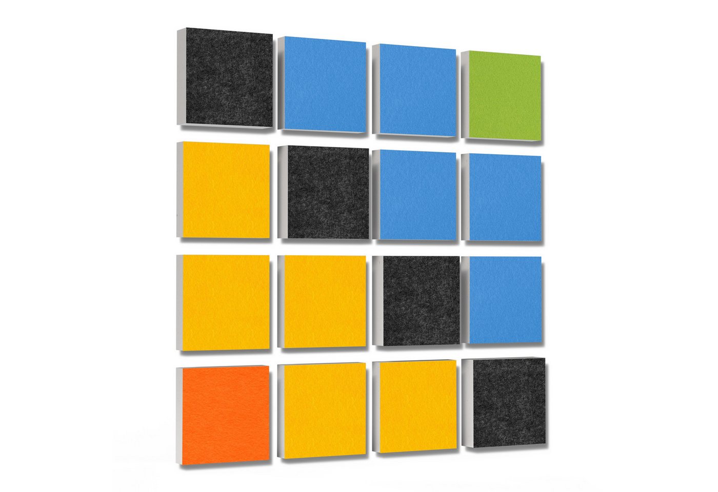 platino24 Akustikplatte 16 Elemente 3D-Set Colore Quadrat 27,5 x 27,5 cm Multicolore platino24 Akustikplatte 16 Elemente 3D-Set Colore Quadrat 27,5 x 27,5 cm Multicolore von platino24