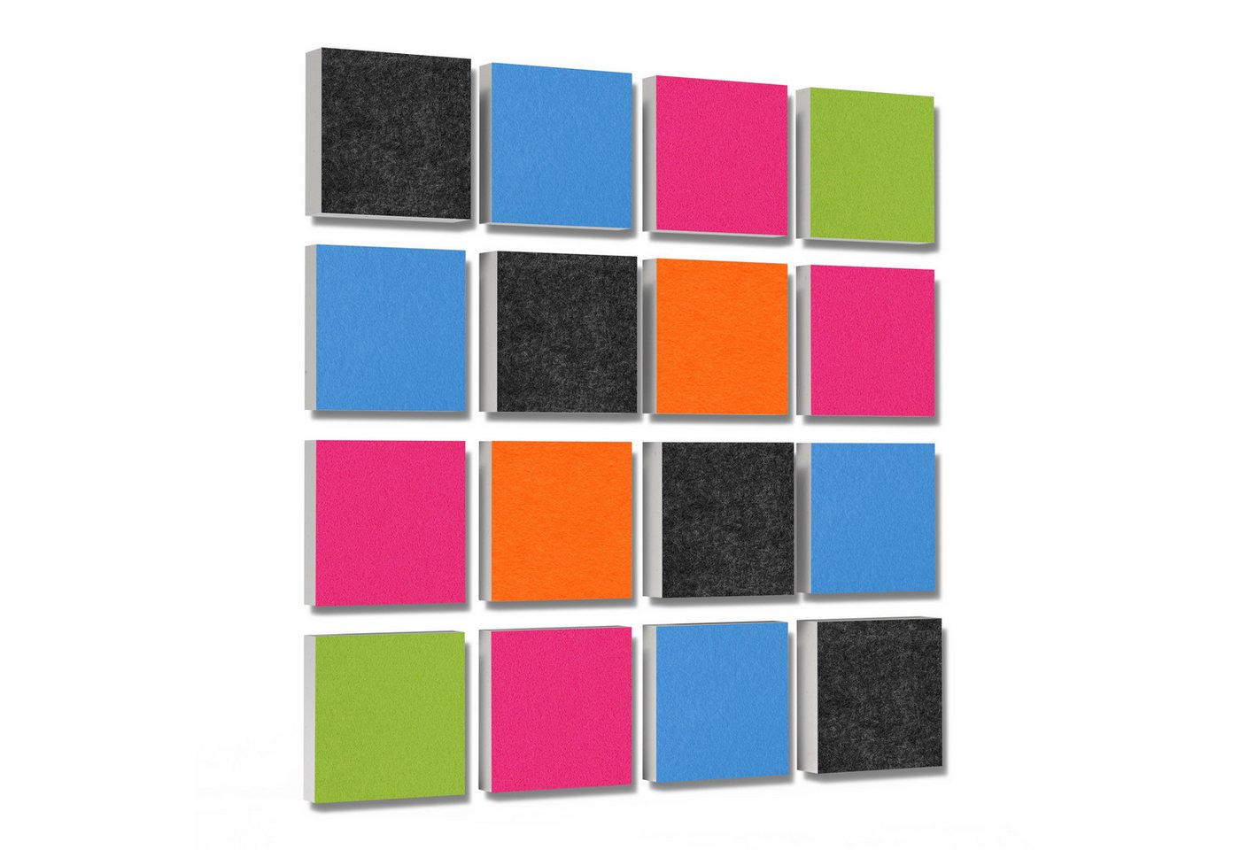 platino24 Akustikplatte 16 Elemente 3D-Set Colore Quadrat 27,5 x 27,5 cm Multicolore platino24 Akustikplatte 16 Elemente 3D-Set Colore Quadrat 27,5 x 27,5 cm Multicolore von platino24