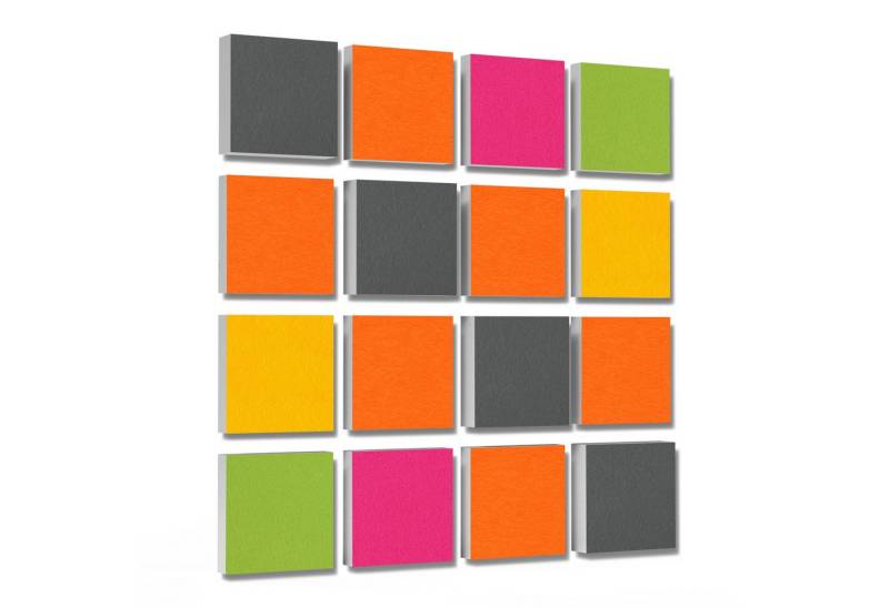 platino24 Akustikplatte 16 Elemente 3D-Set Colore Quadrat 27,5 x 27,5 cm Multicolore platino24 Akustikplatte 16 Elemente 3D-Set Colore Quadrat 27,5 x 27,5 cm Multicolore von platino24