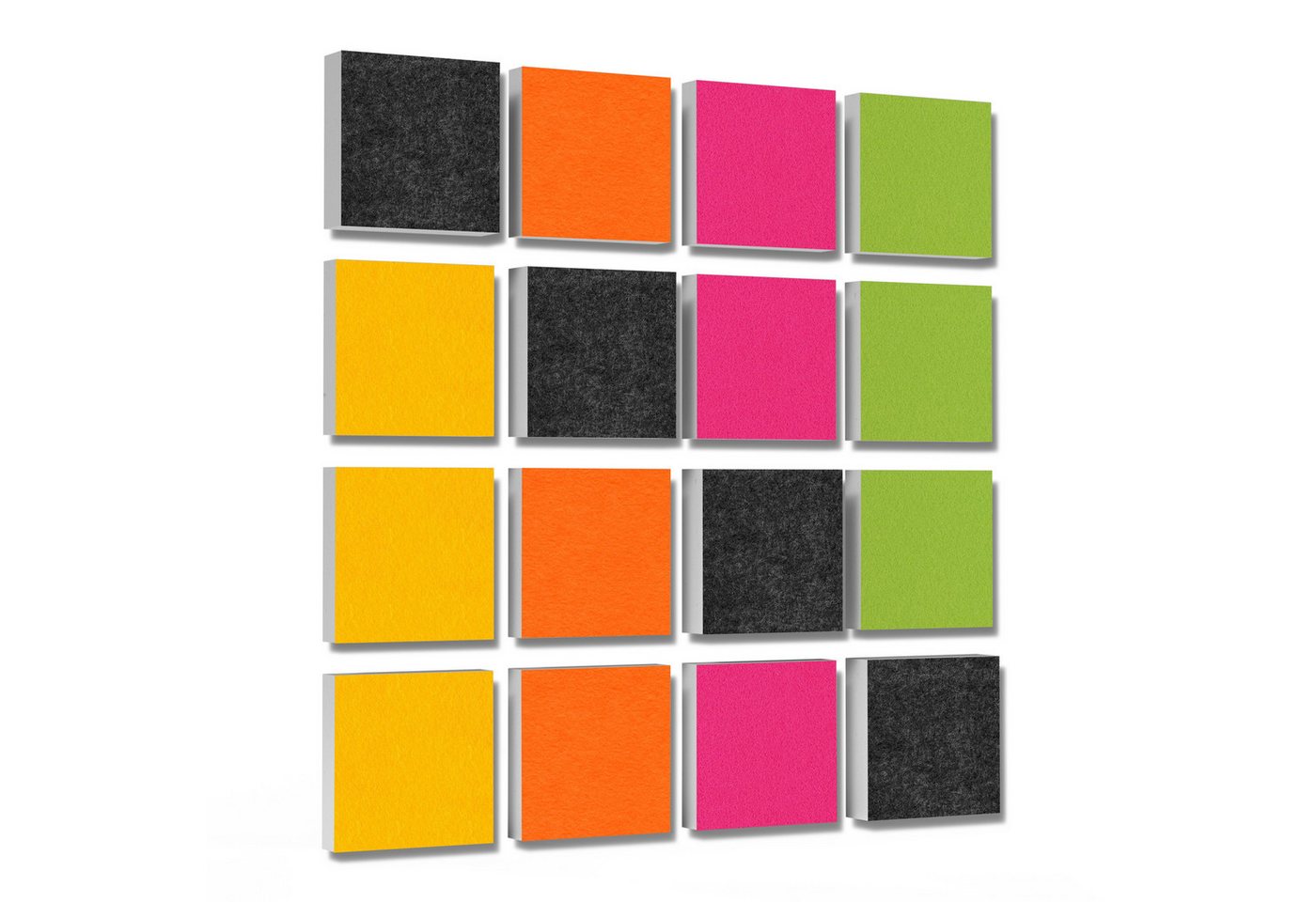 platino24 Akustikplatte 16 Elemente 3D-Set Colore Quadrat 27,5 x 27,5 cm Multicolore platino24 Akustikplatte 16 Elemente 3D-Set Colore Quadrat 27,5 x 27,5 cm Multicolore von platino24
