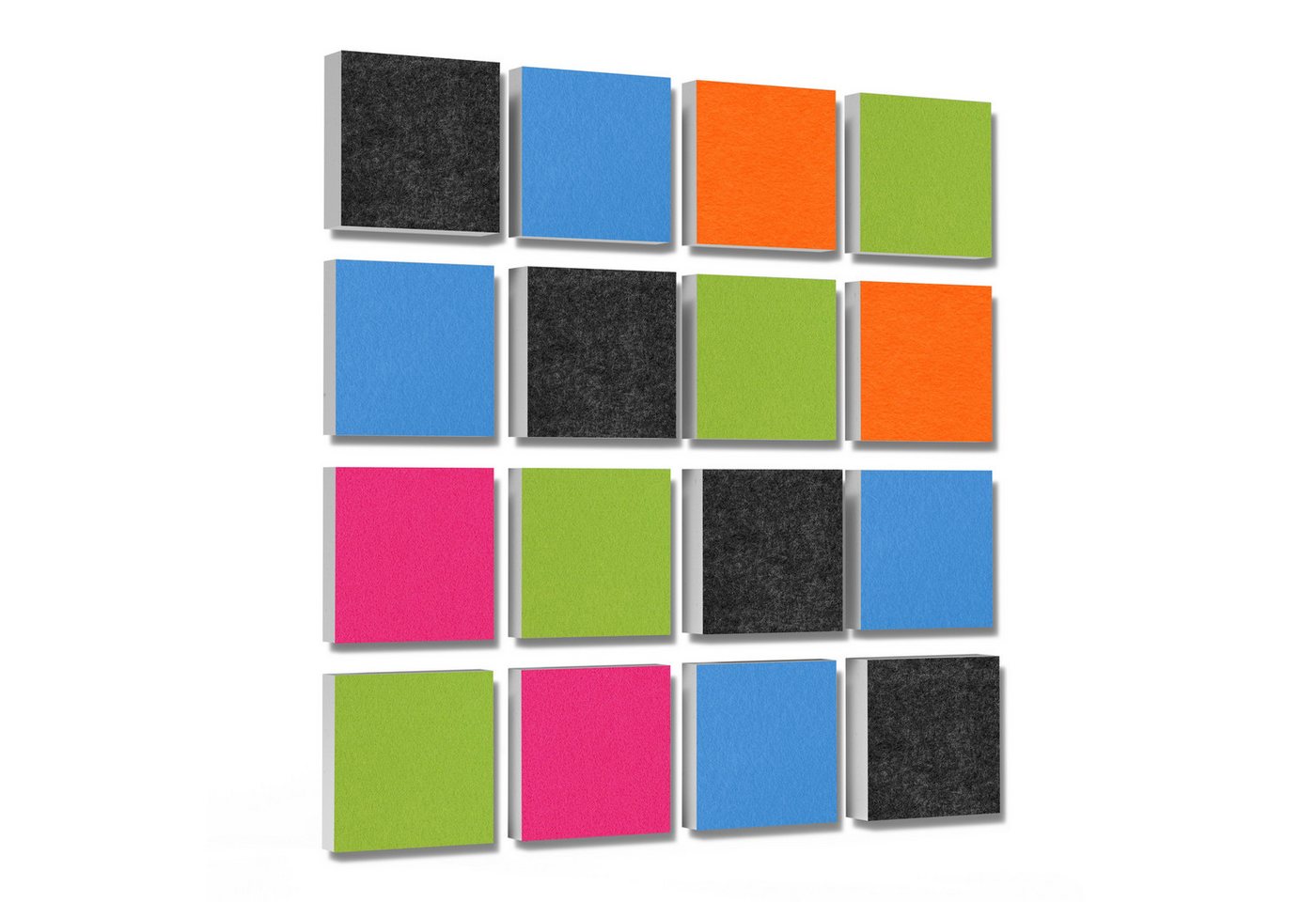 platino24 Akustikplatte 16 Elemente 3D-Set Colore Quadrat 27,5 x 27,5 cm Multicolore platino24 Akustikplatte 16 Elemente 3D-Set Colore Quadrat 27,5 x 27,5 cm Multicolore von platino24