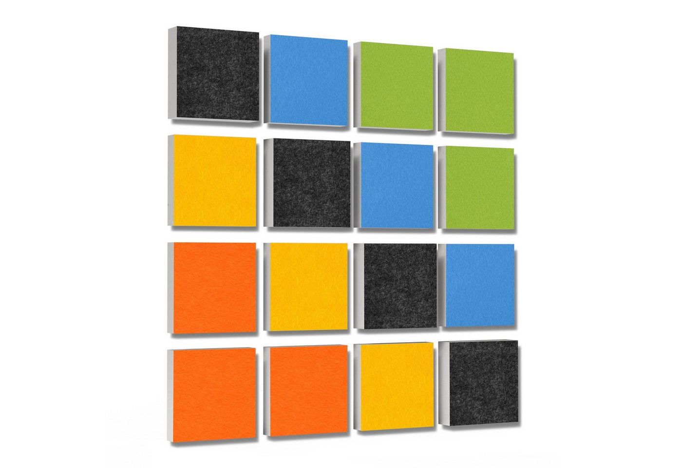 platino24 Akustikplatte 16 Elemente 3D-Set Colore Quadrat 27,5 x 27,5 cm Multicolore platino24 Akustikplatte 16 Elemente 3D-Set Colore Quadrat 27,5 x 27,5 cm Multicolore von platino24