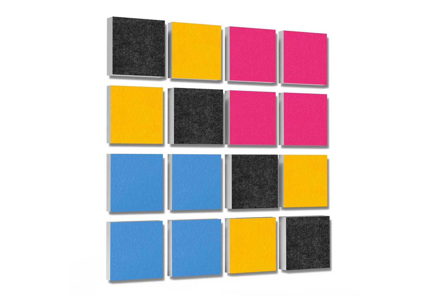 platino24 Akustikplatte 16 Elemente 3D-Set Colore Quadrat 27,5 x 27,5 cm Multicolore platino24 Akustikplatte 16 Elemente 3D-Set Colore Quadrat 27,5 x 27,5 cm Multicolore von platino24