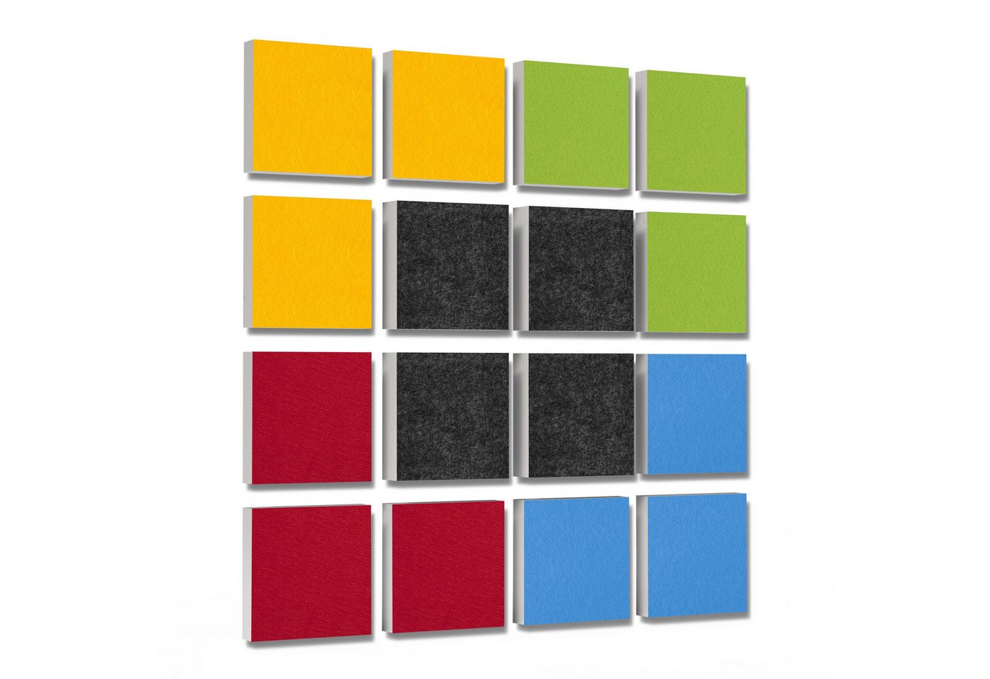 platino24 Akustikplatte 16 Elemente 3D-Set Colore Quadrat 27,5 x 27,5 cm Multicolore platino24 Akustikplatte 16 Elemente 3D-Set Colore Quadrat 27,5 x 27,5 cm Multicolore von platino24