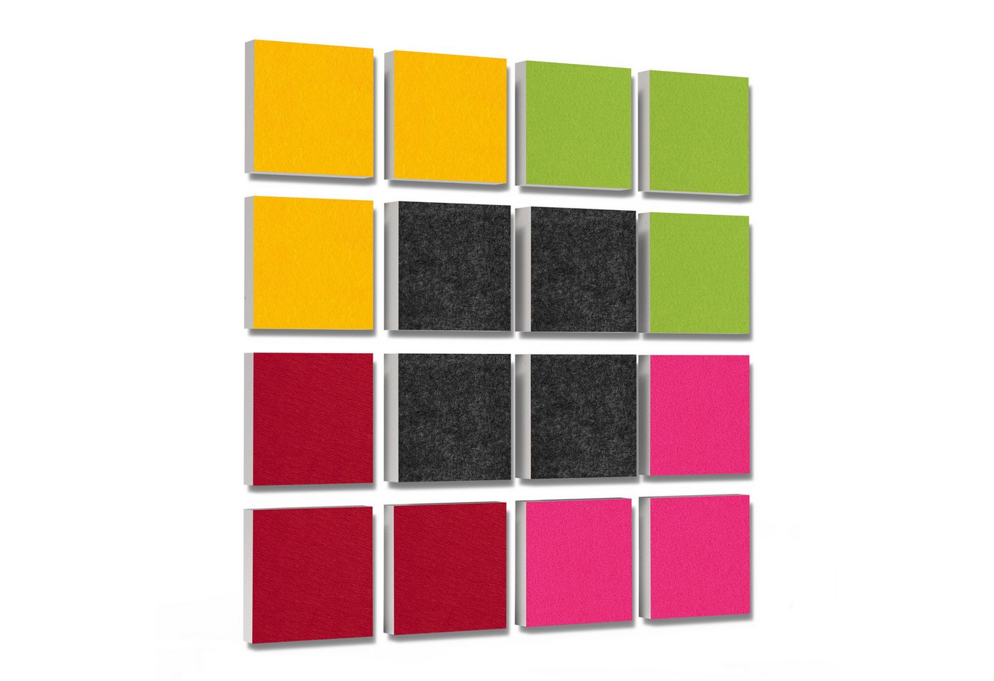 platino24 Akustikplatte 16 Elemente 3D-Set Colore Quadrat 27,5 x 27,5 cm Multicolore platino24 Akustikplatte 16 Elemente 3D-Set Colore Quadrat 27,5 x 27,5 cm Multicolore von platino24