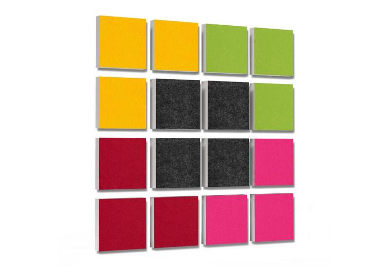 platino24 Akustikplatte 16 Elemente 3D-Set Colore Quadrat 27,5 x 27,5 cm Multicolore platino24 Akustikplatte 16 Elemente 3D-Set Colore Quadrat 27,5 x 27,5 cm Multicolore von platino24