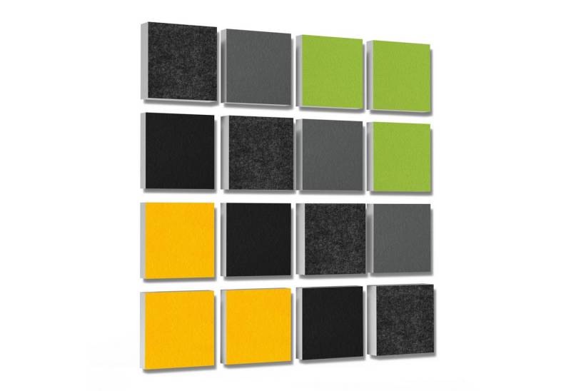 platino24 Akustikplatte 16 Elemente 3D-Set Colore Quadrat 27,5 x 27,5 cm Multicolore platino24 Akustikplatte 16 Elemente 3D-Set Colore Quadrat 27,5 x 27,5 cm Multicolore von platino24