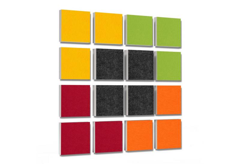 platino24 Akustikplatte 16 Elemente 3D-Set Colore Quadrat 27,5 x 27,5 cm Multicolore platino24 Akustikplatte 16 Elemente 3D-Set Colore Quadrat 27,5 x 27,5 cm Multicolore von platino24