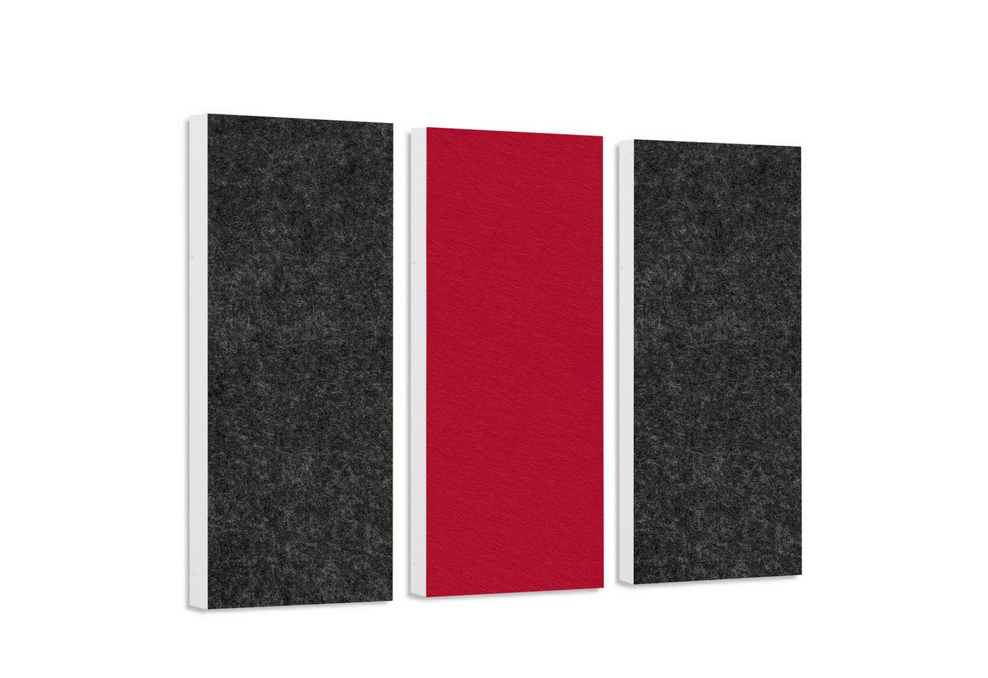 platino24 Akustikplatte 3 Rechtecke aus Basotect ® G+ in Anthrazit + Bordeaux von platino24