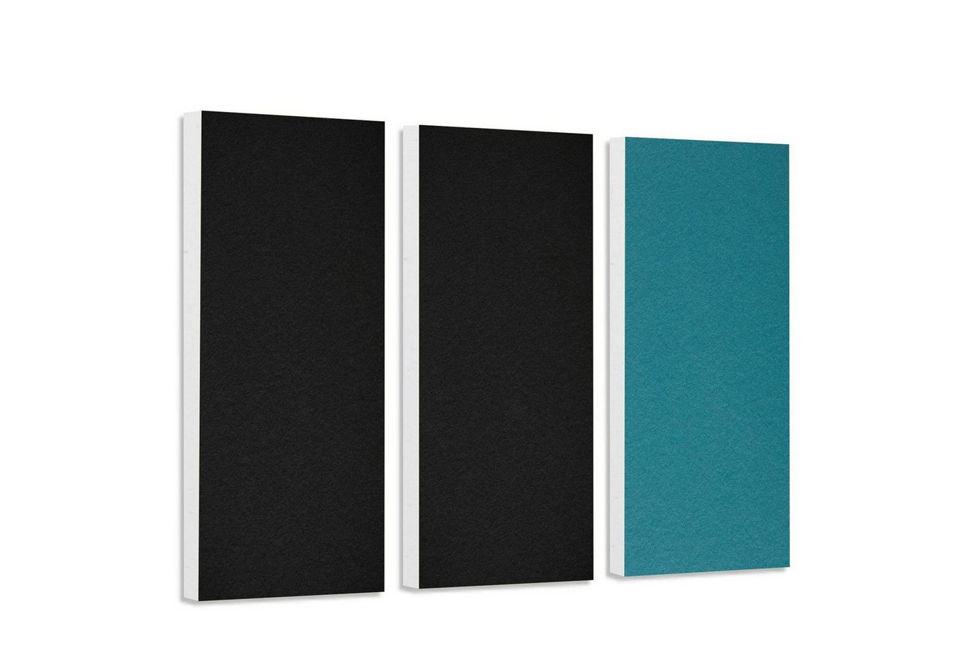 platino24 Akustikplatte 3 Rechtecke aus Basotect ® G+ in Schwarz + Petrol platino24 Akustikplatte 3 Rechtecke aus Basotect ® G+ in Schwarz + Petrol von platino24