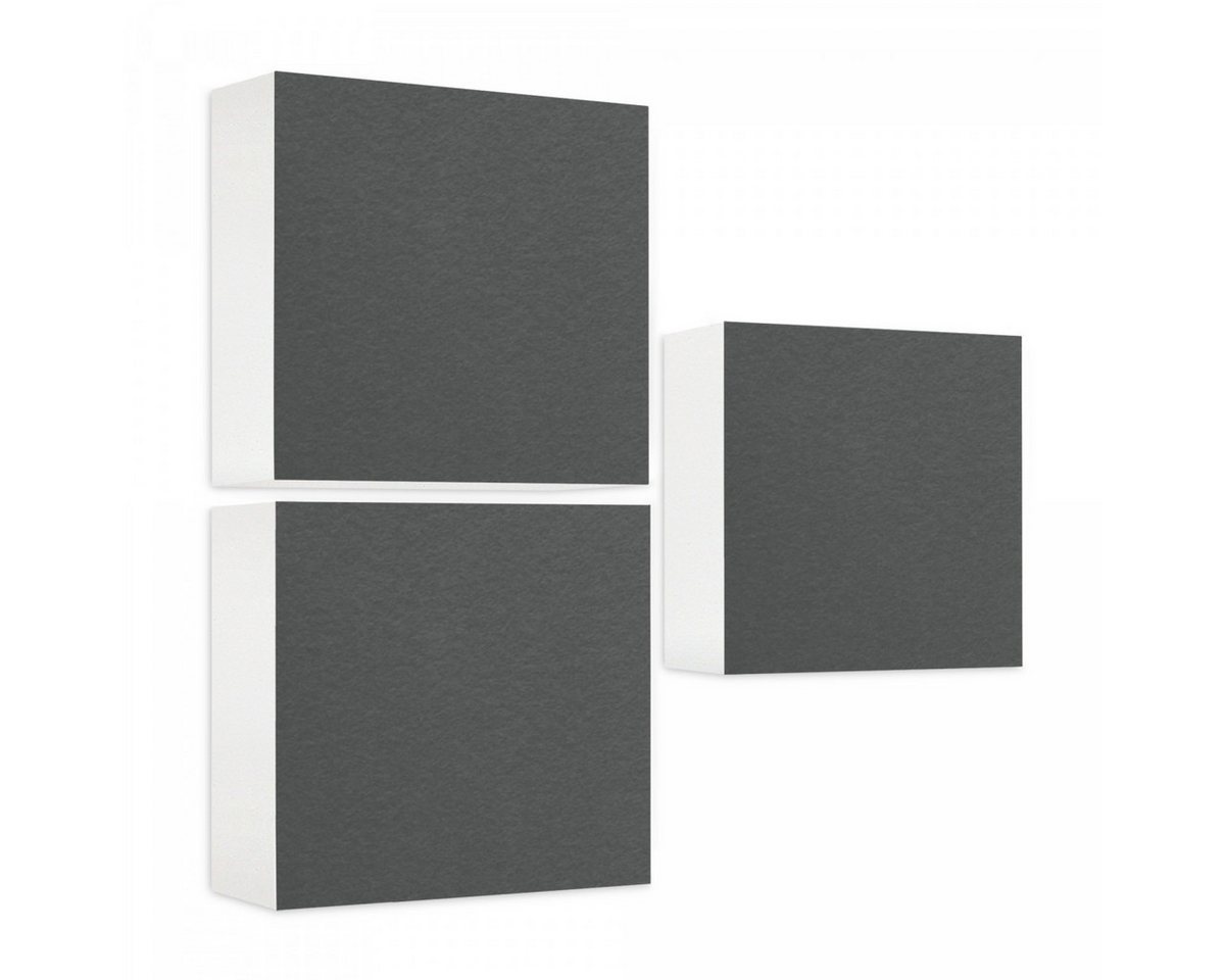platino24 Akustikplatte 3er-Set Regaleinsatz aus Basotect® G+ mit Akustikfilz von platino24